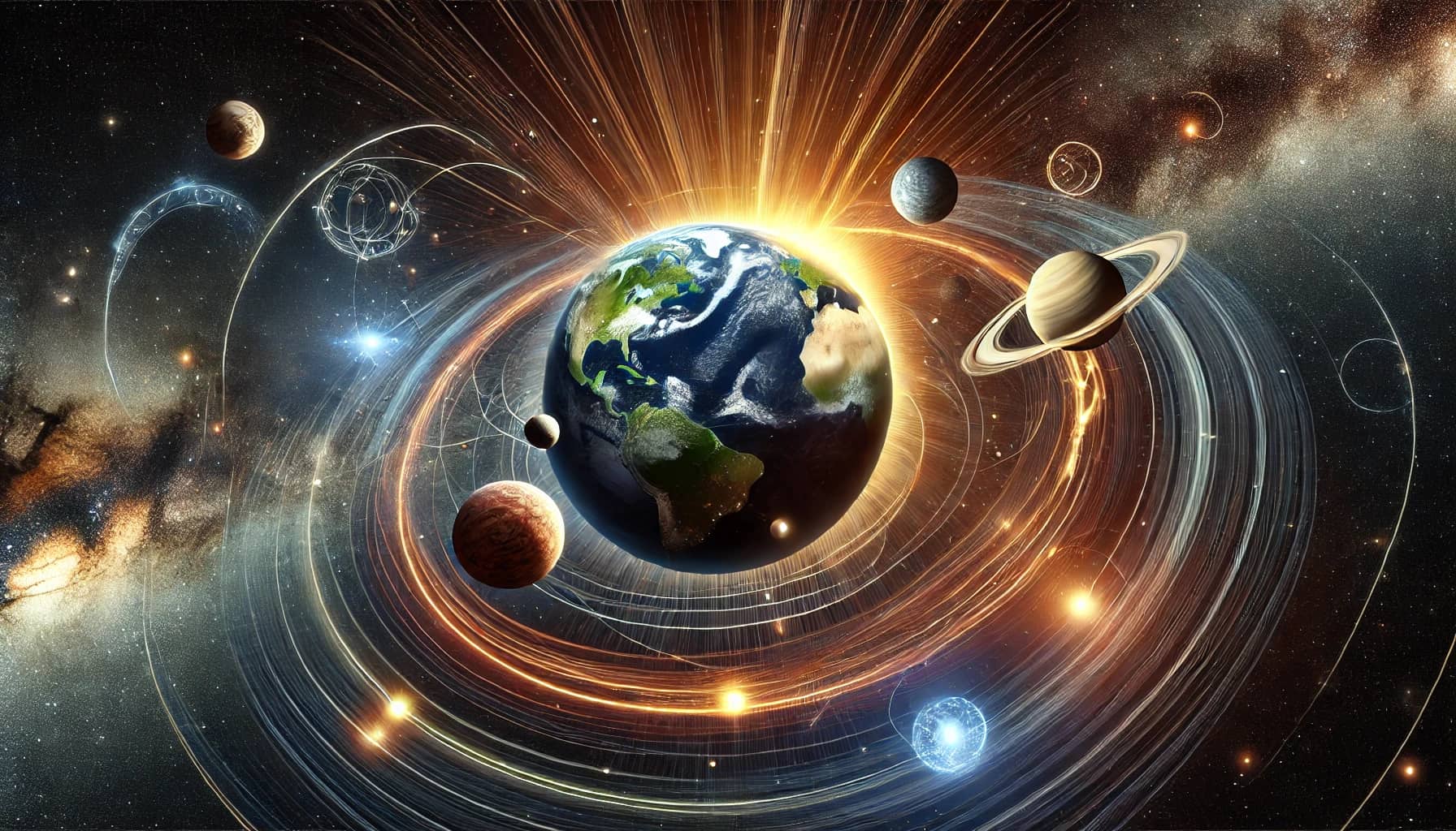 La Influencia Astrológica en el Mundo. Sistema solar mostrando la influencia astrológica de los planetas en eventos mundiales